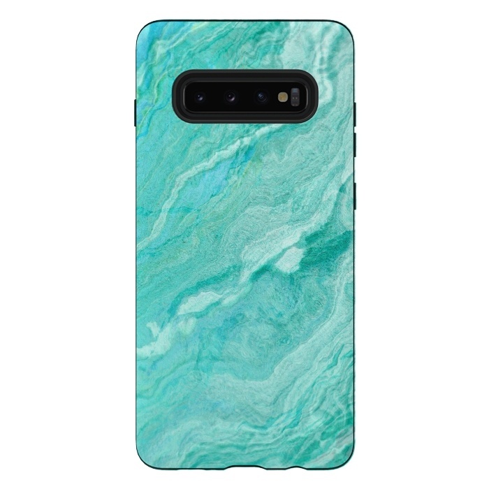 Galaxy S10 plus StrongFit beautiful ink turquoise Marble texture by  Utart
