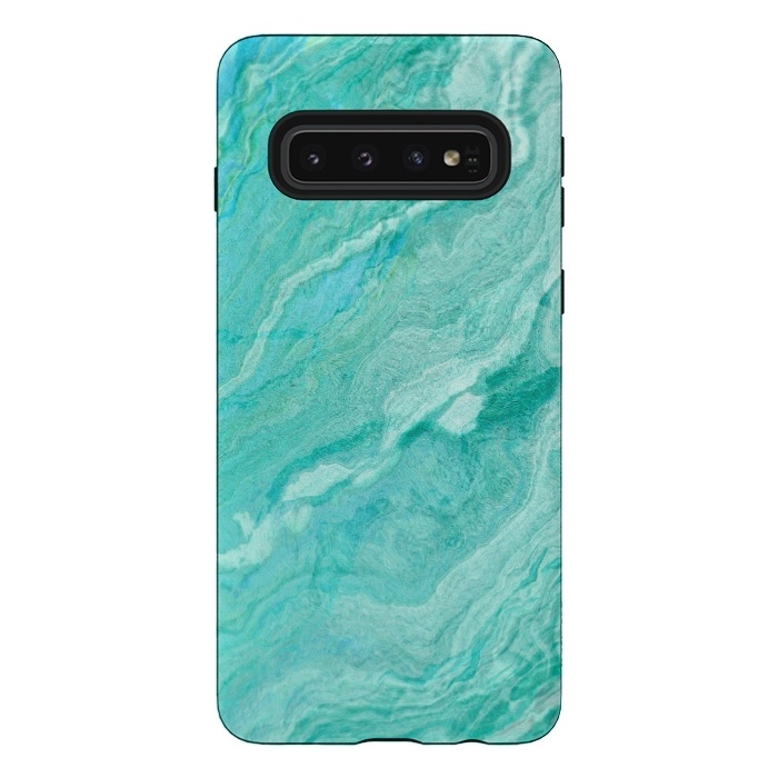Galaxy S10 StrongFit beautiful ink turquoise Marble texture by  Utart