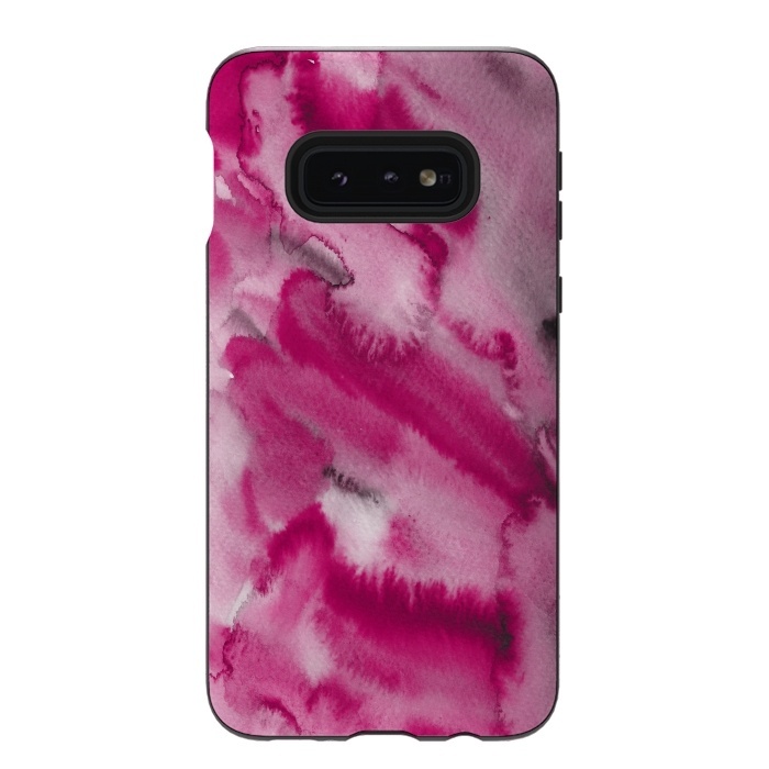 Galaxy S10e StrongFit Pink and Grey Ink Marble Texture  by  Utart
