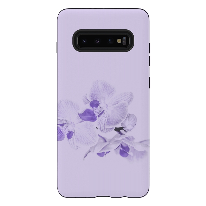 Galaxy S10 plus StrongFit Purple Orchid Flower by Andrea Haase