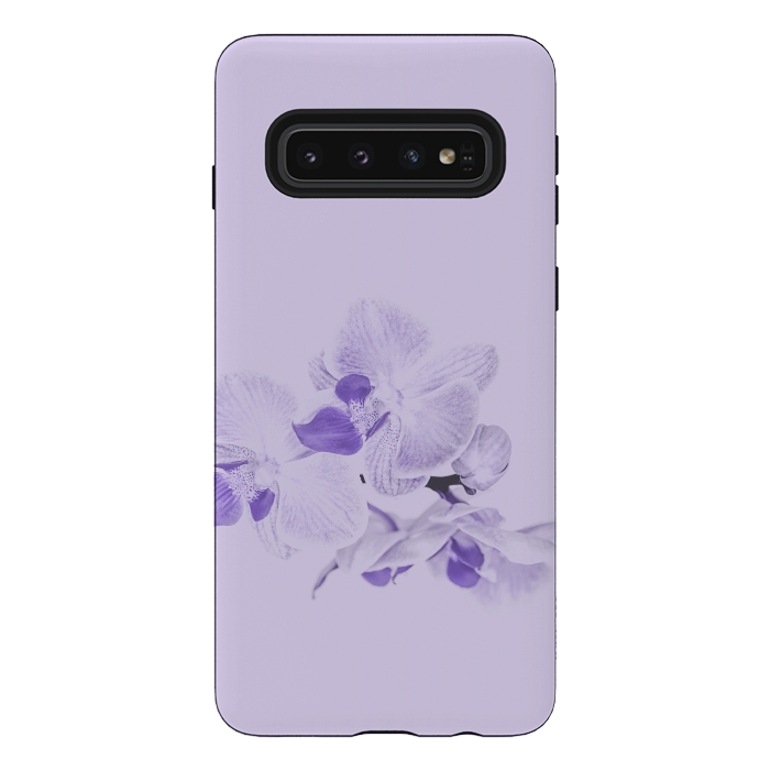 Galaxy S10 StrongFit Purple Orchid Flower by Andrea Haase