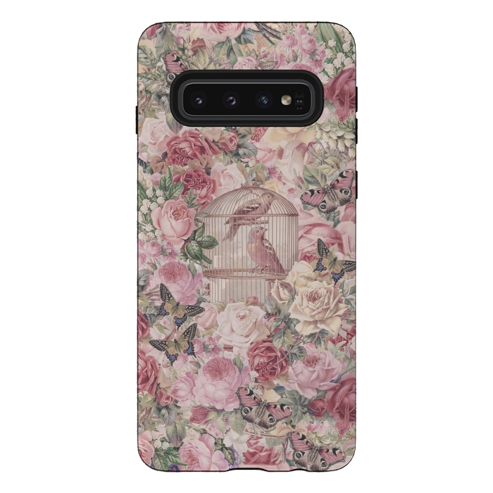 Galaxy S10 StrongFit Nostalgic Flowers With Birdcage by Andrea Haase