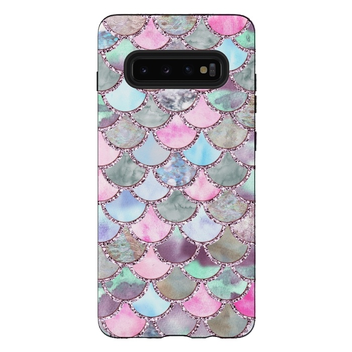 Galaxy S10 plus StrongFit Pastel Multicolor Mermaid Scales by  Utart