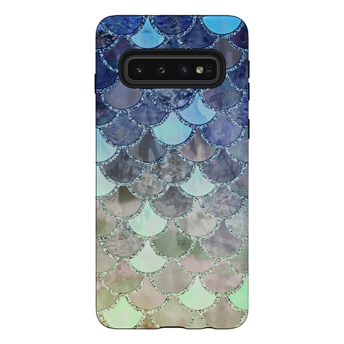 Galaxy S10 StrongFit Multicolor Watercolor Fish and Mermaid Scales by  Utart
