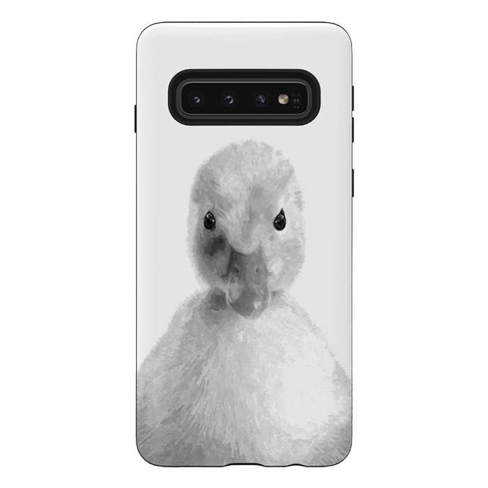Galaxy S10 StrongFit Black and White Duckling by Alemi
