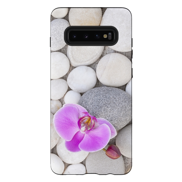 Galaxy S10 plus StrongFit Zen Style Orchid On Pebble by Andrea Haase