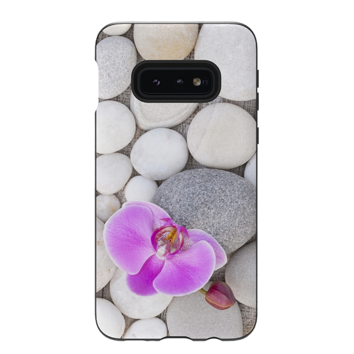 Galaxy S10e StrongFit Zen Style Orchid On Pebble by Andrea Haase