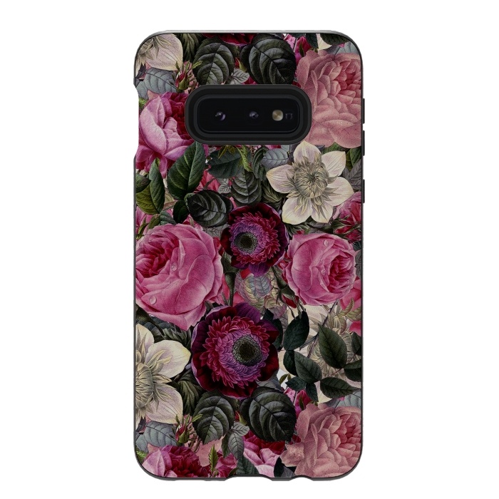 Galaxy S10e StrongFit Purple and Pink Retro Flower Roses Pattern by  Utart