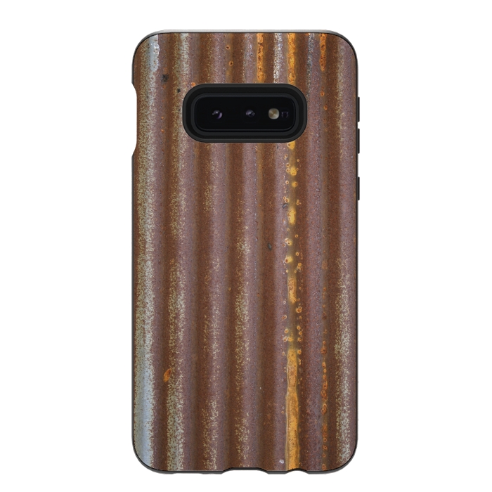 Galaxy S10e StrongFit Old Rusty Corrugated Sheet 2 by Andrea Haase