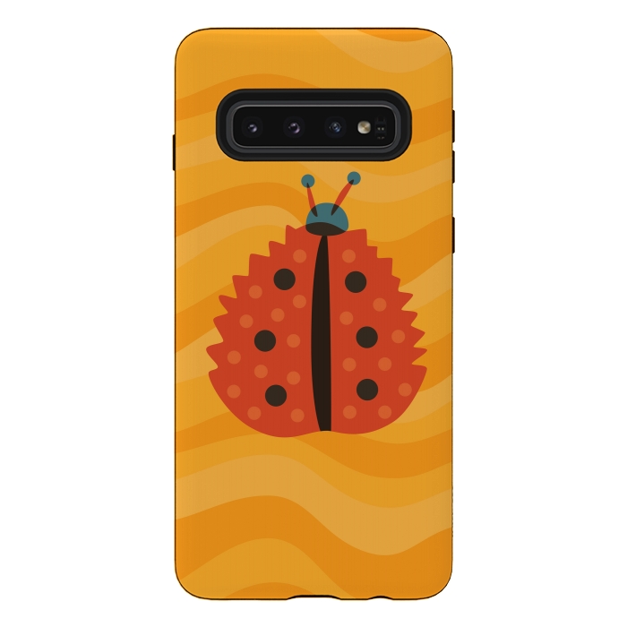 Galaxy S10 StrongFit Orange Ladybug With Autumn Leaf Disguise by Boriana Giormova