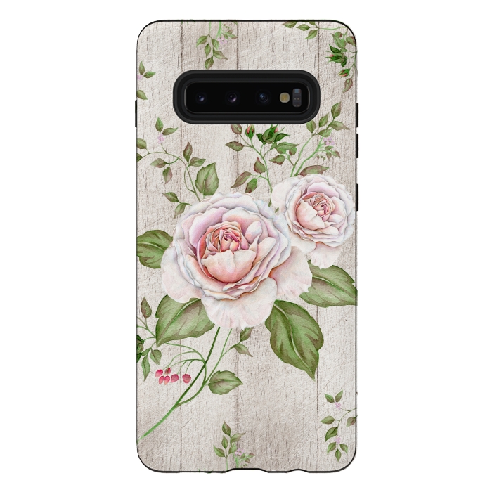 Galaxy S10 plus StrongFit Pink Rose by Creativeaxle