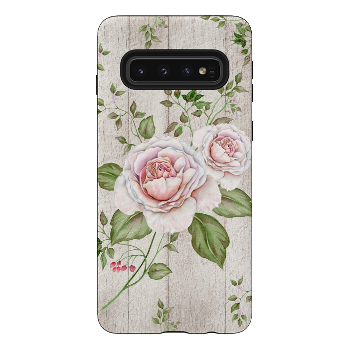Galaxy S10 StrongFit Pink Rose by Creativeaxle