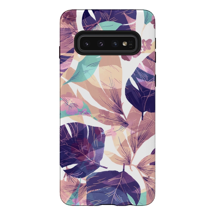 Galaxy S10 StrongFit Watercolor summer flowers 3 by Bledi