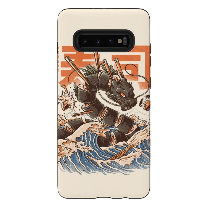 Galaxy S10 plus StrongFit Great Sushi Dragon  by Ilustrata