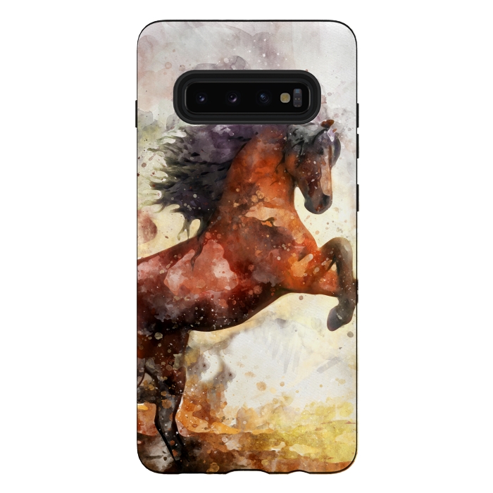 Galaxy S10 plus StrongFit Excited Horse by Creativeaxle