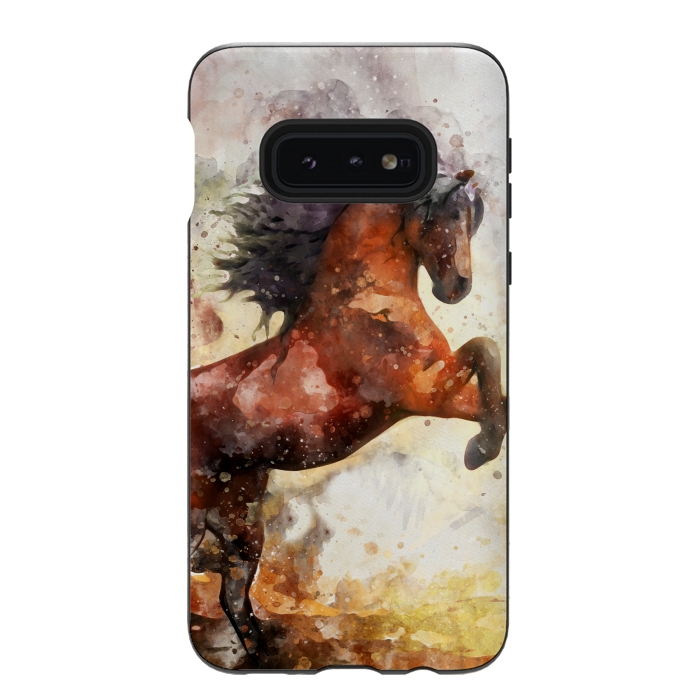 Galaxy S10e StrongFit Excited Horse by Creativeaxle