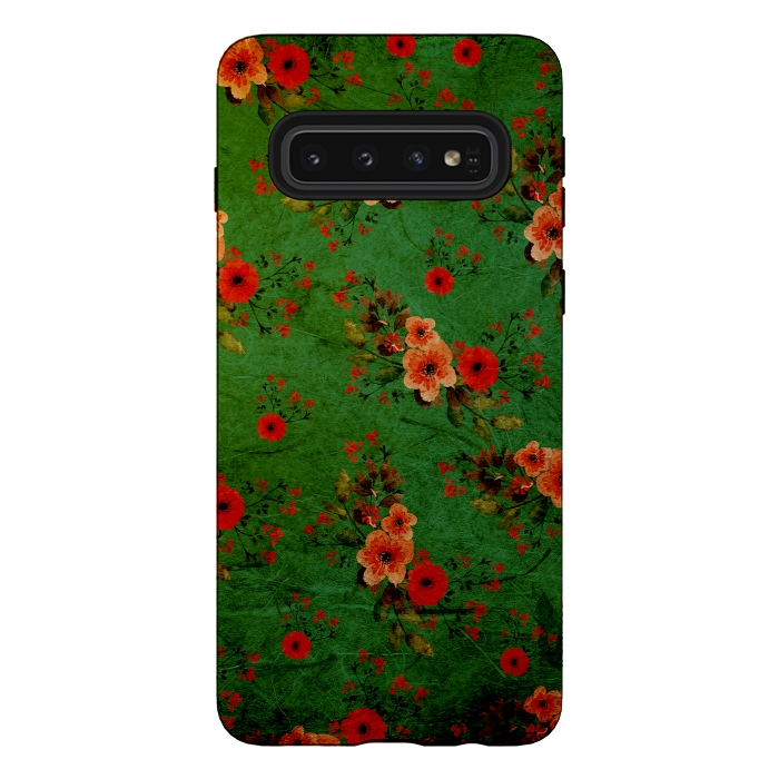 Galaxy S10 StrongFit Vintage Flowers by Rossy Villarreal