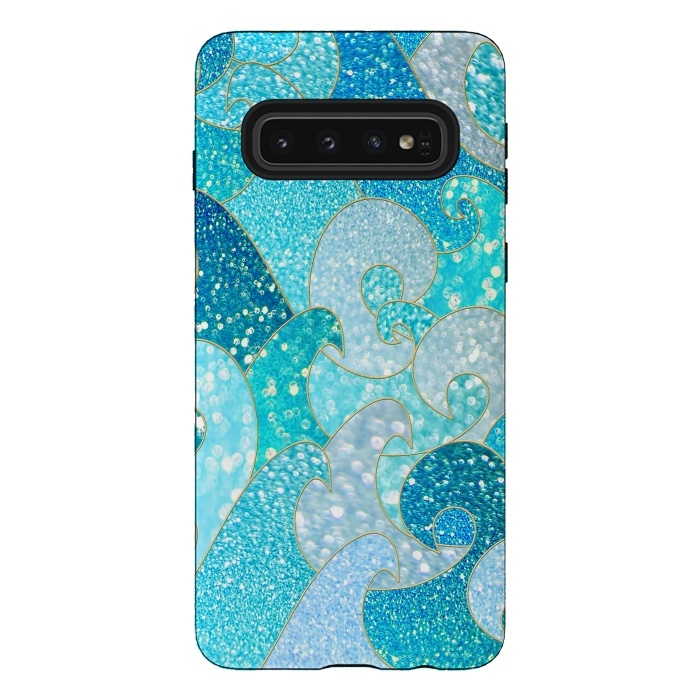 Galaxy S10 StrongFit Mermaid Ocean Glitter Waves by  Utart