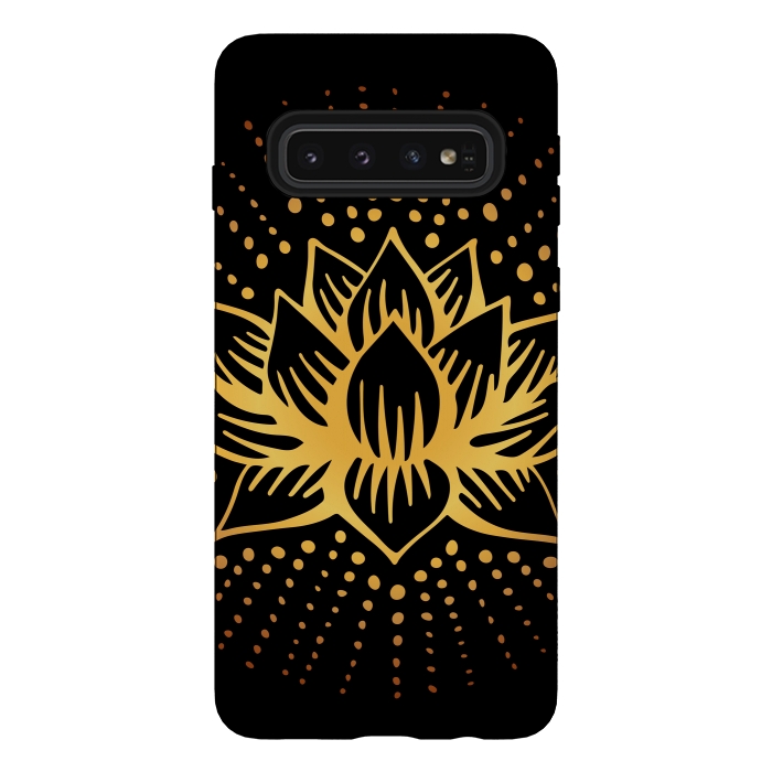 Galaxy S10 StrongFit Golden Lotus Mandala by Majoih