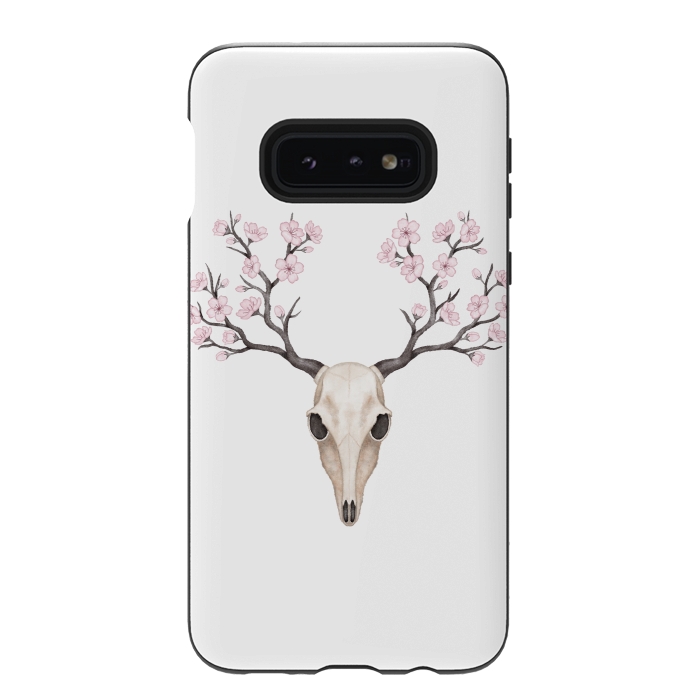 Galaxy S10e StrongFit Blooming deer skull by Laura Nagel