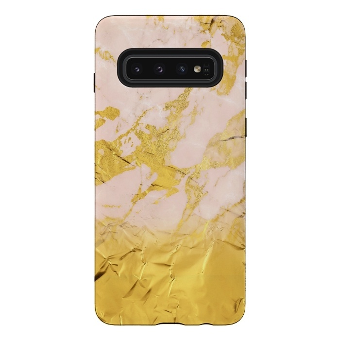 Galaxy S10 StrongFit Gold Foil and Pink Marble Glamour by  Utart