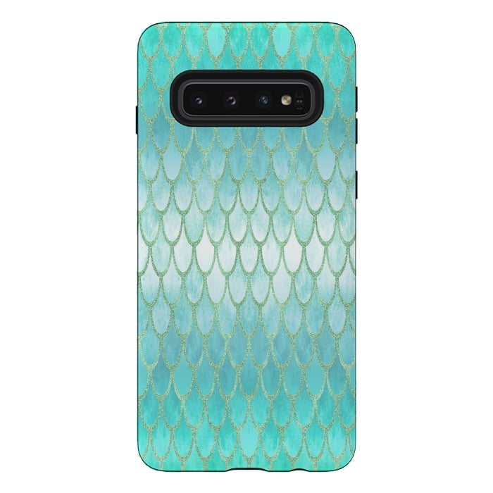 Galaxy S10 StrongFit Pretty Mermaid Scales 03 by Angelika Parker