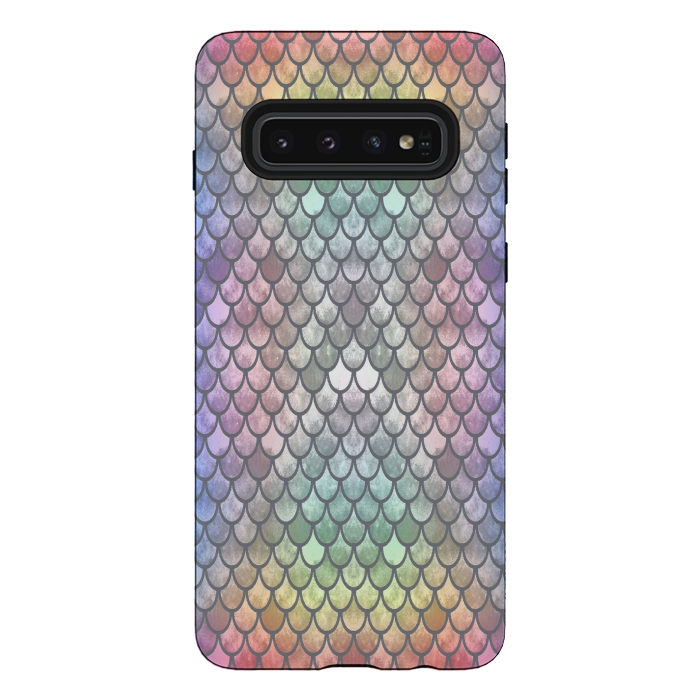 Galaxy S10 StrongFit Pretty Mermaid Scales 26 by Angelika Parker