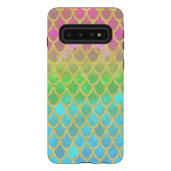 Galaxy S10 StrongFit Pretty Mermaid Scales 115 by Angelika Parker