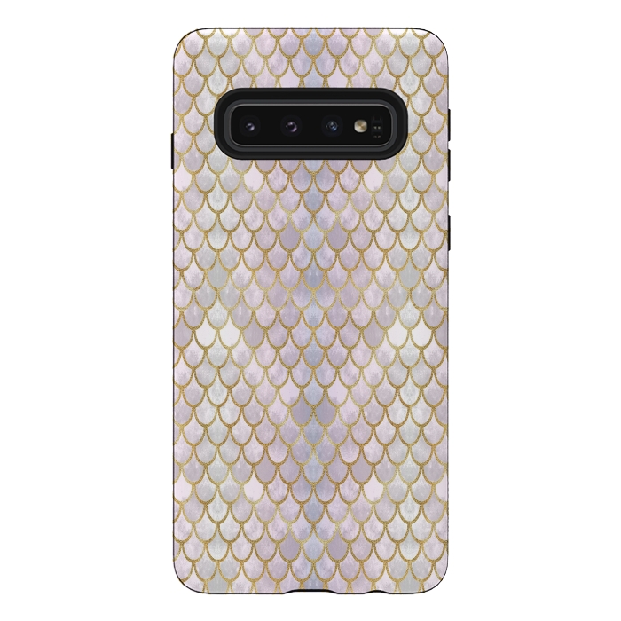 Galaxy S10 StrongFit Pretty Mermaid Scales 40 by Angelika Parker