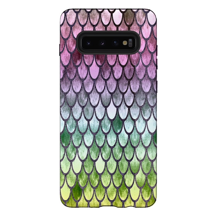 Galaxy S10 plus StrongFit Pretty Mermaid Scales 119 by Angelika Parker