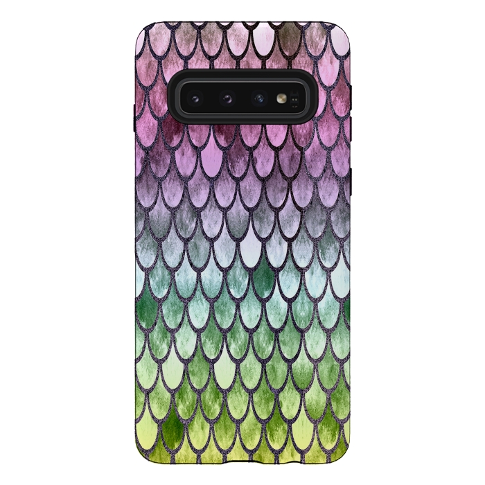 Galaxy S10 StrongFit Pretty Mermaid Scales 119 by Angelika Parker