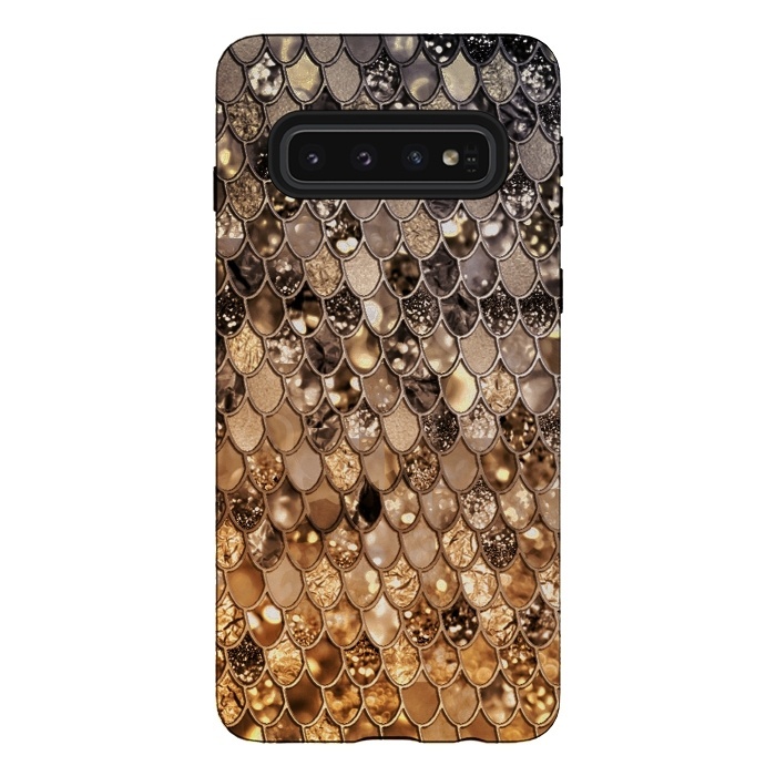 Galaxy S10 StrongFit Old Gold and Bronze Mermaid Scales Pattern by  Utart