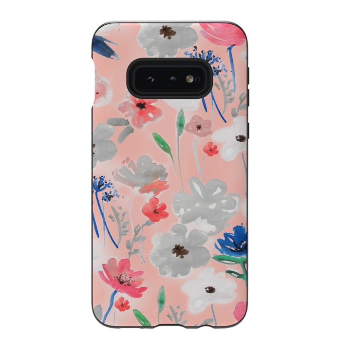 Galaxy S10e StrongFit Blush florals by MUKTA LATA BARUA