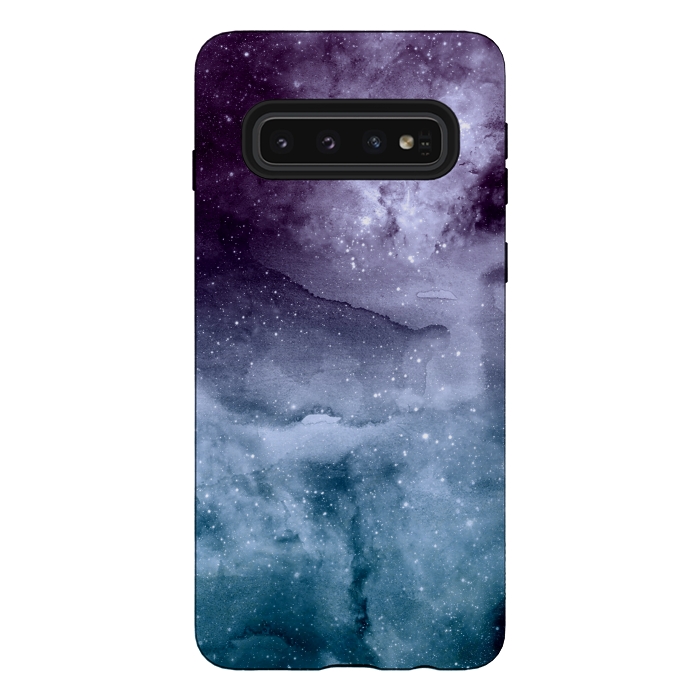 Galaxy S10 StrongFit Watercolor and nebula abstract design by InovArts
