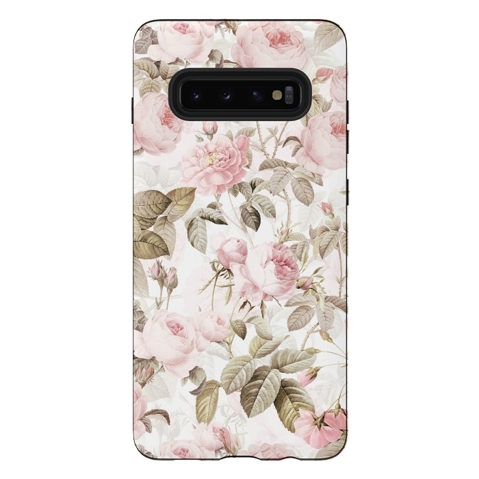 Galaxy S10 plus StrongFit Romantic Vintage Roses Pattern by  Utart