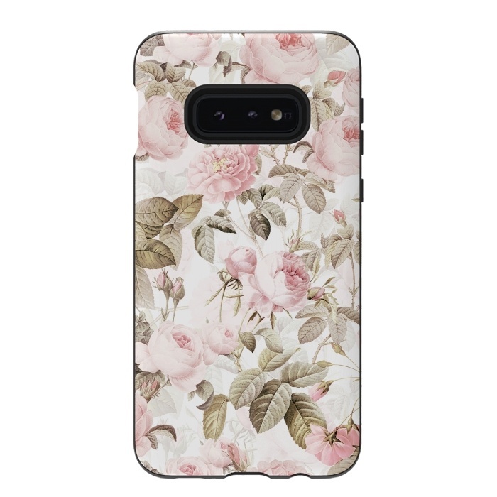 Galaxy S10e StrongFit Romantic Vintage Roses Pattern by  Utart