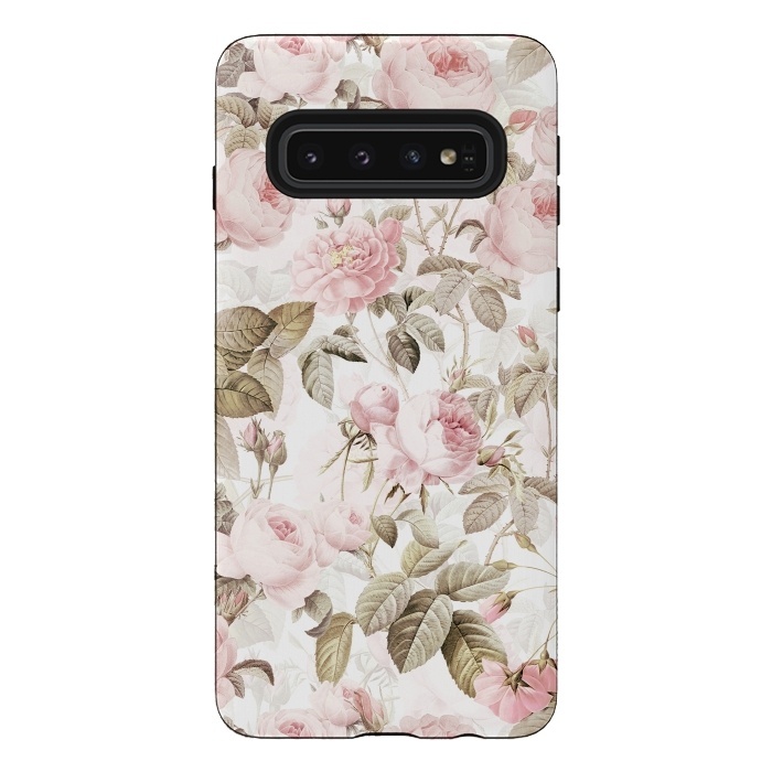 Galaxy S10 StrongFit Romantic Vintage Roses Pattern by  Utart
