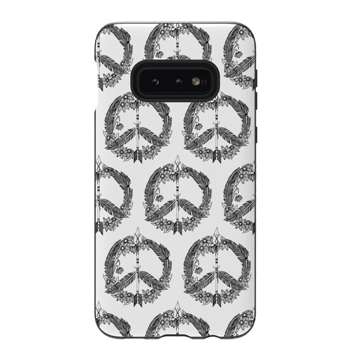 Galaxy S10e StrongFit Bohemian Peace Sign Print by Becky Starsmore