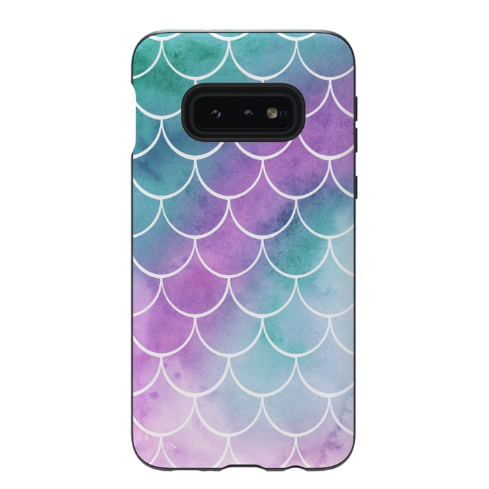 Galaxy S10e StrongFit Dreamy Pastel Mermaid Scales by Becky Starsmore