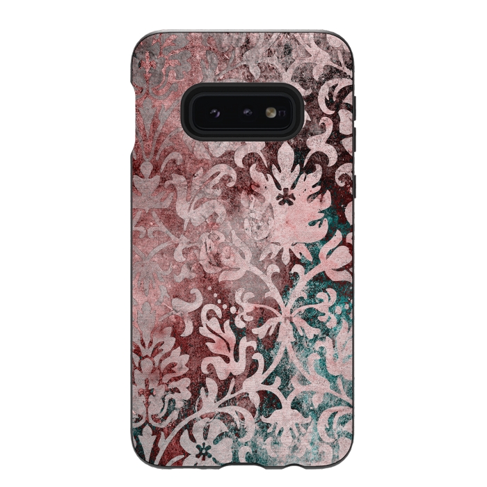Galaxy S10e StrongFit Rosegold Damask 2 by Andrea Haase
