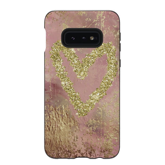 Galaxy S10e StrongFit Sparkling Heart by Andrea Haase