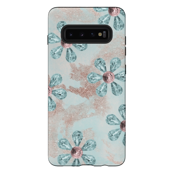 Galaxy S10 plus StrongFit Rhinesone Flower Sparkle by Andrea Haase