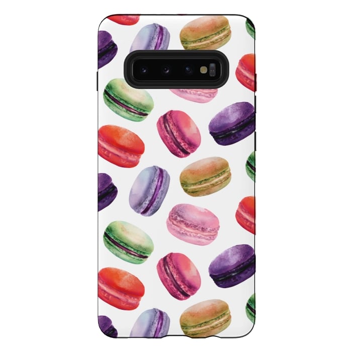 Galaxy S10 plus StrongFit Macaroon Dance on White by DaDo ART