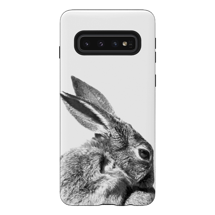 Galaxy S10 StrongFit Black and White Rabbit by Alemi