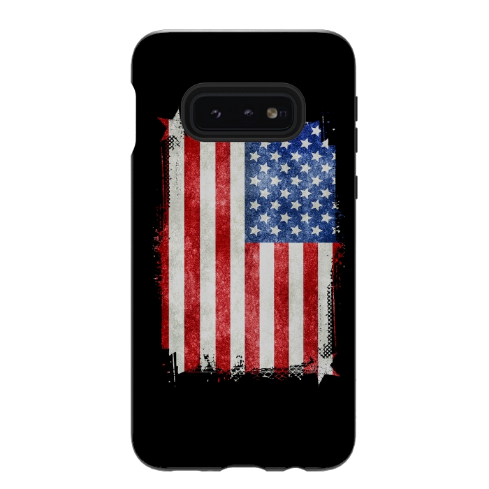 Galaxy S10e StrongFit American Flag Grunge Style by Andrea Haase