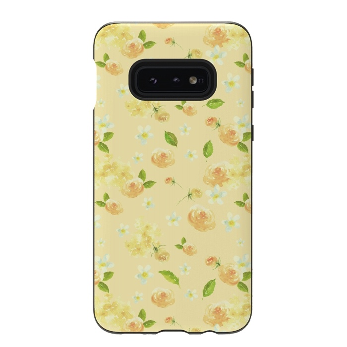 Galaxy S10e StrongFit Lovely Yellow Roses Pattern by  Utart