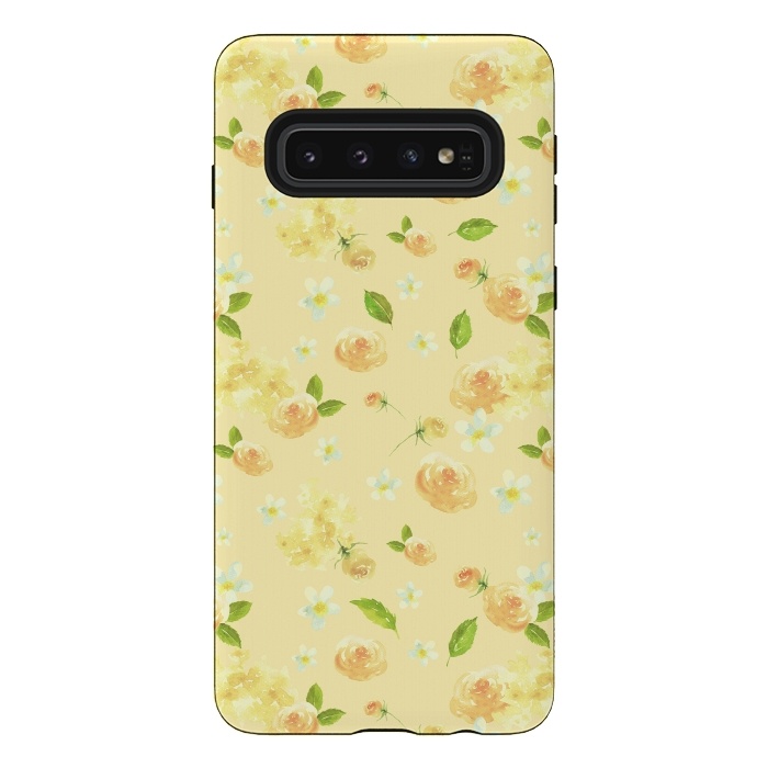 Galaxy S10 StrongFit Lovely Yellow Roses Pattern by  Utart