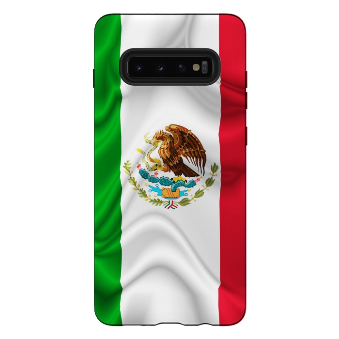 Galaxy S10 plus StrongFit  Mexico Waving Silk Flag by BluedarkArt