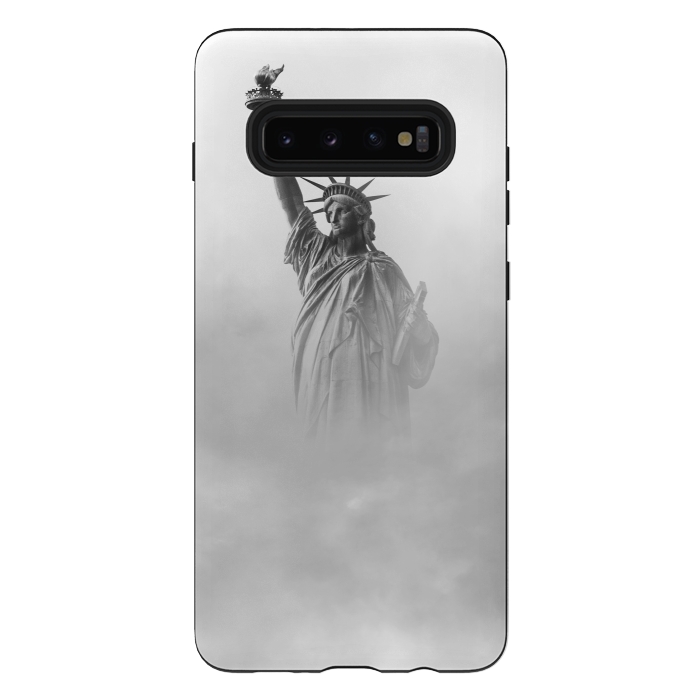 Galaxy S10 plus StrongFit Statue Of Liberty Black And White by Andrea Haase