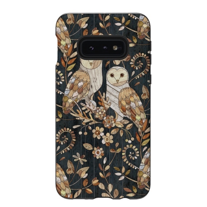 Galaxy S10e StrongFit Wooden Wonderland Barn Owl Collage by Micklyn Le Feuvre